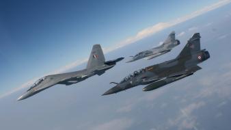 Italy pilot fighter jets formation horizon wallpaper