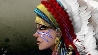 Chile indian airbrushed artwork digital art wallpaper