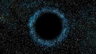 Black hole digital art outer space stars wallpaper