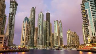 Dubai harbor united arab emirates cityscapes wallpaper