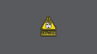 Star wars storm trooper abstract caution minimalistic wallpaper