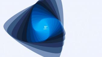 Abstract blue minimalistic lines triangle widescreen screens wallpaper