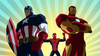 Captain america iron man spider-man great power wallpaper