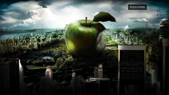 Imac design apples cities alexander koshelkov wallpaper