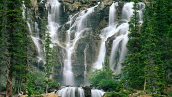 Landscapes canada falls waterfalls national park jasper creek wallpaper