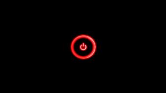 Minimalistic red technology power button simple background black wallpaper
