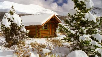 Nature winter canada british columbia cabin mount assiniboine wallpaper
