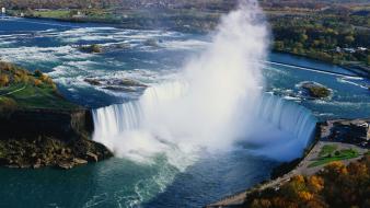 Niagara falls waterfalls horseshoe aerial view wallpaper