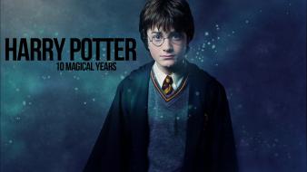 Typography harry potter magic daniel radcliffe blue background