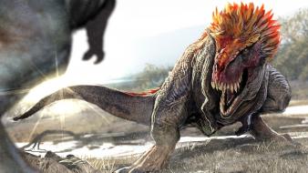 Dinosaurs tyrannosaurus rex super saiyan nebezial wallpaper