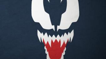 Minimalistic venom marvel comics blue background villians blo0p