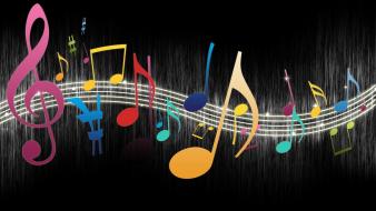 Multicolor musical notes wallpaper