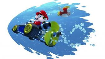 Nintendo mario fish kart underwater white background wallpaper