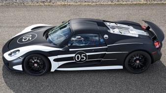 Porsche cars sports 918 spyder black prototype racing wallpaper