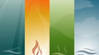 Abstract minimalistic four elements wallpaper