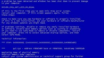 Blue screen of death microsoft windows error wallpaper