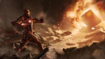 Iron man explosions concept art wallpaper