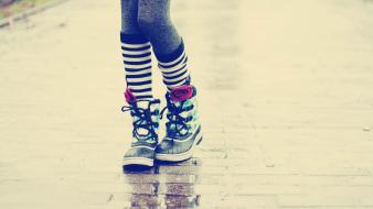 Leg knee socks striped legwear wallpaper