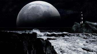 Moon sea wallpaper