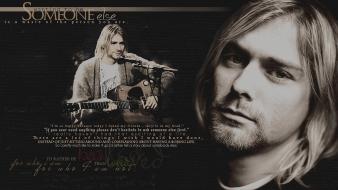 Nirvana kurt cobain sepia guitars artwork musicians wallpaper
