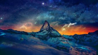 Switzerland matterhorn zermatt skyscapes blurred skiing sky wallpaper