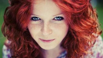 Women blue eyes redheads wallpaper