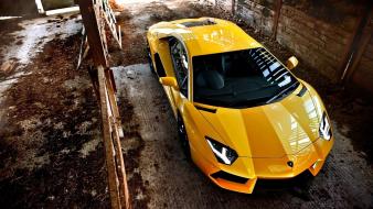Yellow cars lamborghini aventador italian wallpaper
