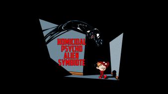 Funny calvin and hobbes psycho alien symbiote wallpaper