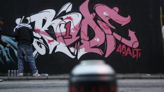 Graffiti spray paint wallpaper