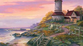 Lighthouses sea wallpaper