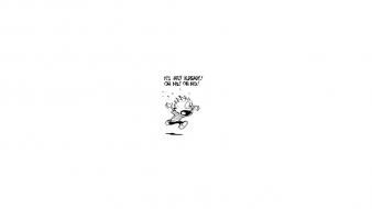 Minimalistic comics calvin and hobbes july white background wallpaper