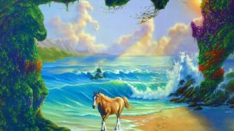 Nature horses puzzle wallpaper