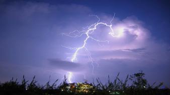 Nature night storm lightning wallpaper