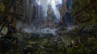 New york city times square artwork apocalyptic wallpaper