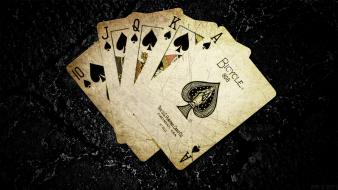 Playing ace of spades card dark background wallpaper