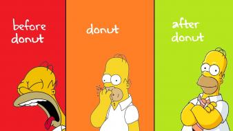 Yellow homer simpson donuts the simpsons hungry wallpaper