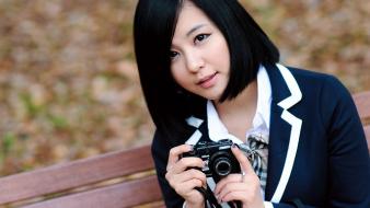 Asians korean ryu ji hye black hair wallpaper