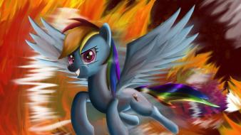 Fire my little pony rainbow dash artist wallpaper