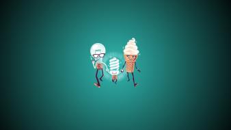 Minimalistic humor ice cream funny lightbulb children wallpaper