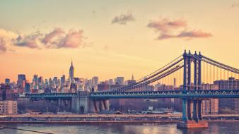 New york city brooklyn cities manhattan bridge wallpaper