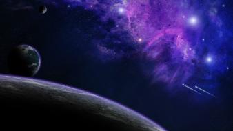 Outer space futuristic fantasy art wallpaper