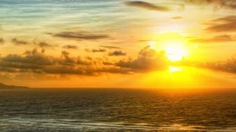 Sunset ocean landscapes nature panorama sea wallpaper