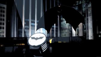 Batman superheroes gotham city artwork spotlight logo wallpaper