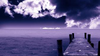 Blue ocean nature skies sea wallpaper