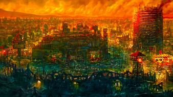 Cityscapes las vegas artwork post wallpaper