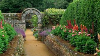 Flowers garden bushes archways