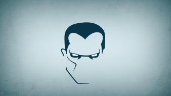 Minimalistic superheroes colossus blue background blo0p wallpaper