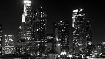Black and white cityscapes buildings los angeles wallpaper