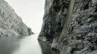 Landscapes rocks fjord greenland olaf otto becker sea wallpaper