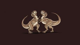 Minimalistic dinosaurs humor funny tyrannosaurus rex wallpaper